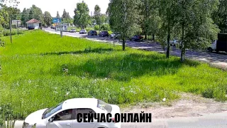 Онлайн трансляция перекрёстка Московского шоссе и Железнодорожной улицы, г. Пушкин